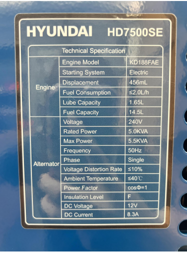 Genset Diesel Hyundai 5.5kva Silent HD7500SE
