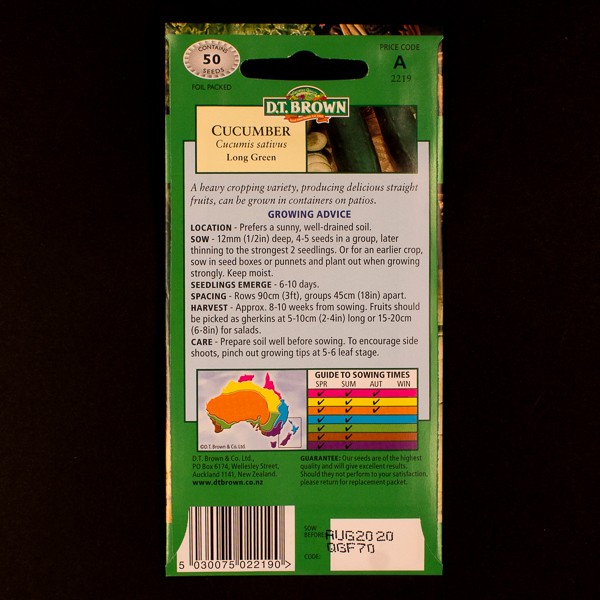 Seed Cucumber Long Grn 1.558g MFG2219