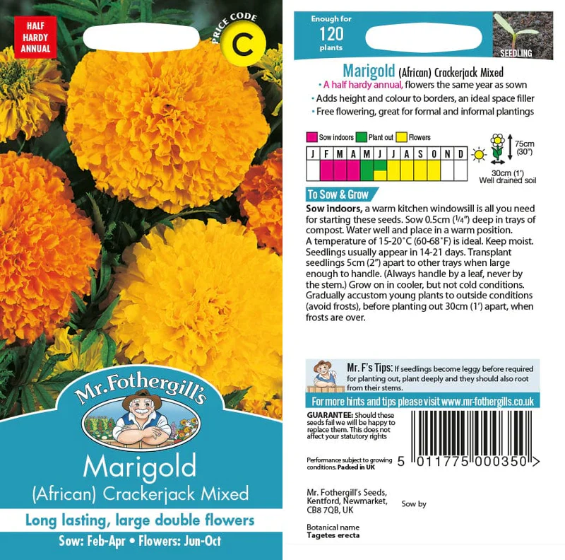 Seed Marigold Crackerjack1.078g MFG489