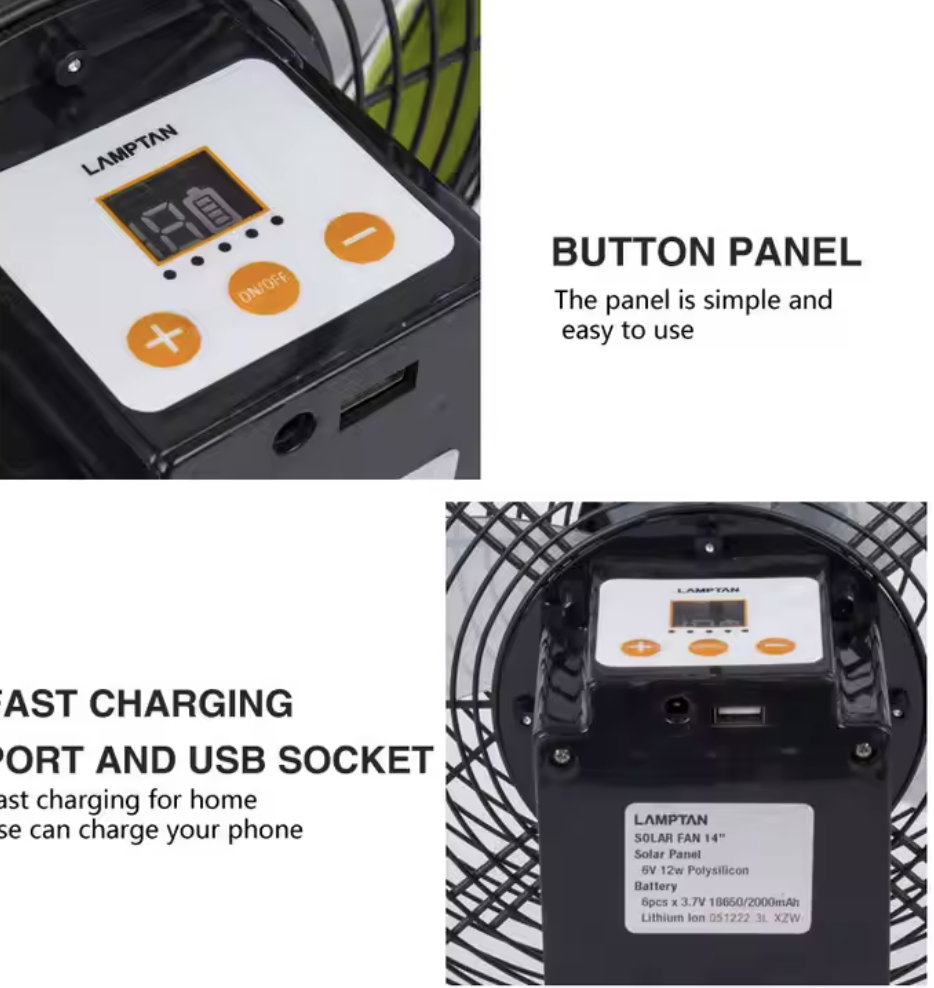 Solar Fan Stand FS-818/5-14 14"