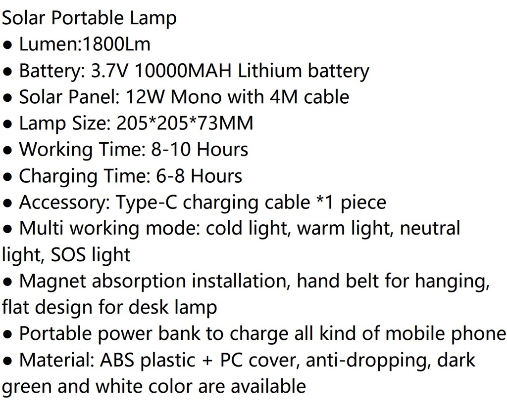 Solar Moon Light Lamp W/ Panel 600LM SEM-S