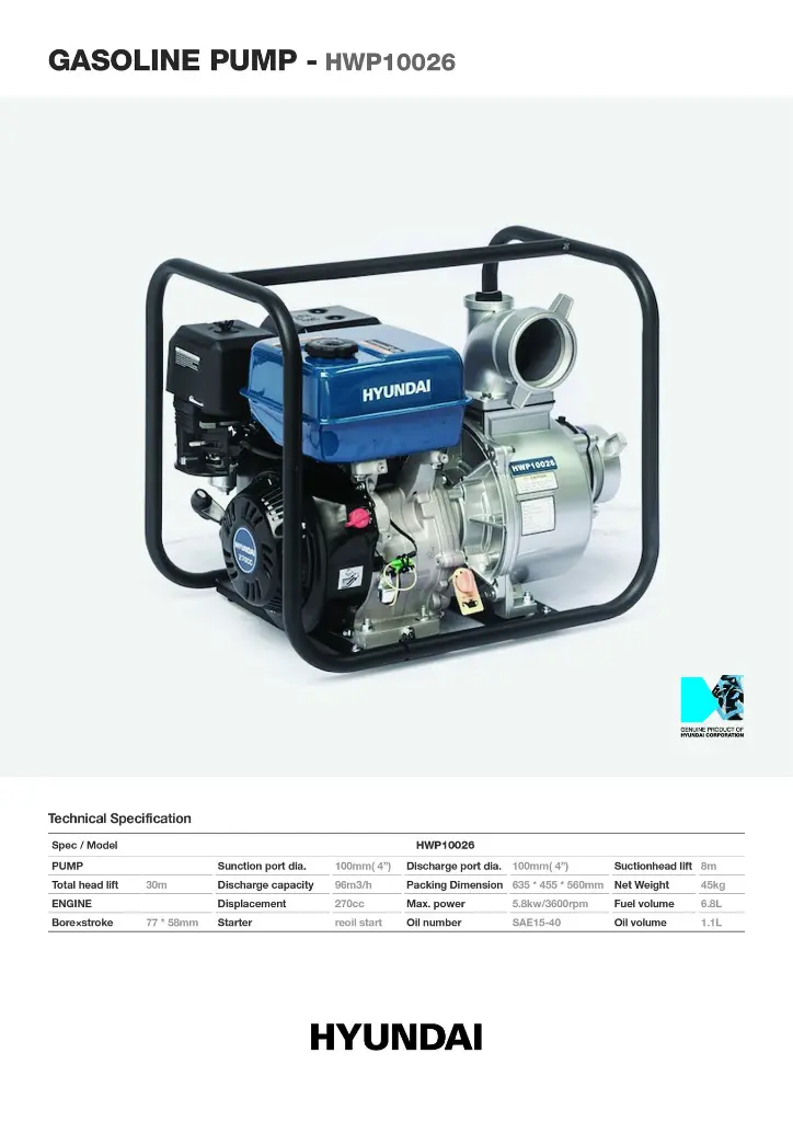 MA0565 - Hyundai Gasoline Pump - HWP10026.webp