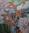 Fabric Printed Peach Dobby 58"