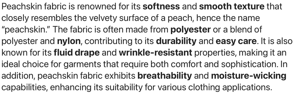 Fabric Peach Skin Luxury: Solid Colours