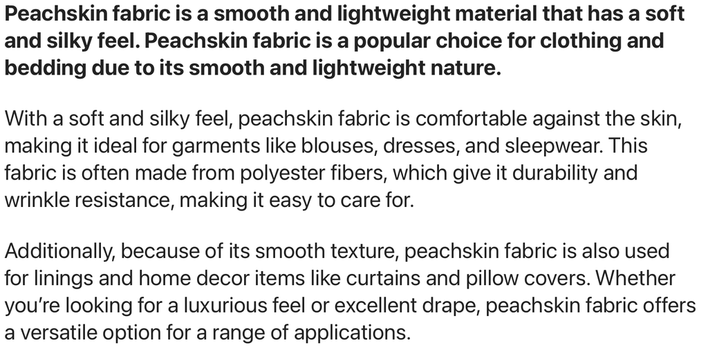 Fabric Peach Skin Luxury: Design #01593