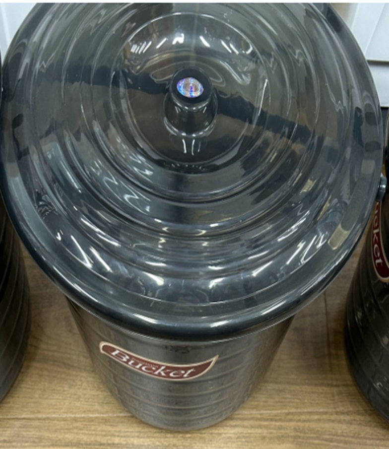 Bucket Plst Transparent W/Lid 18.5L 2187