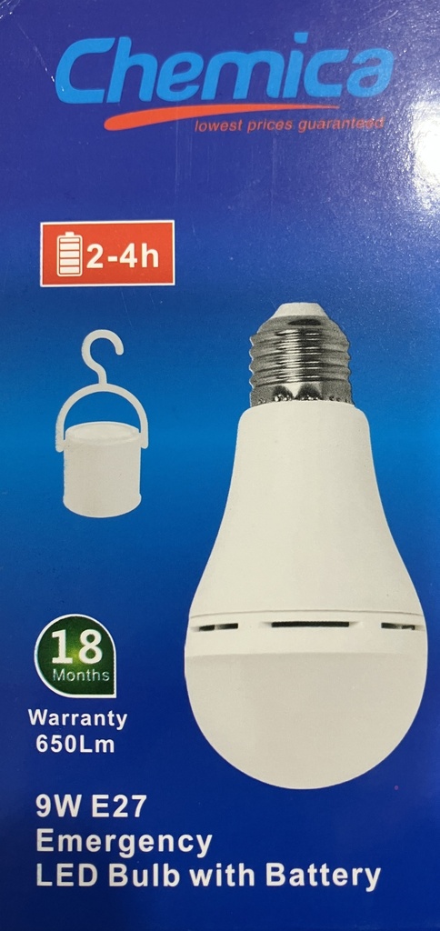 Emergeny Light Bulb W/ Base 9W