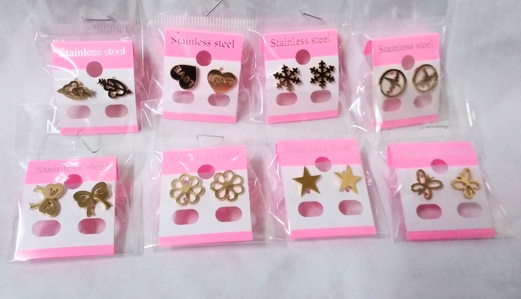 Jewellery Earring Stud Gold Mix Shapes