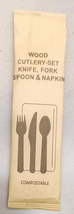 Disposable Cutlery Set(Spoon+Fork+Knife) Wooden SunnyBamboo NEW