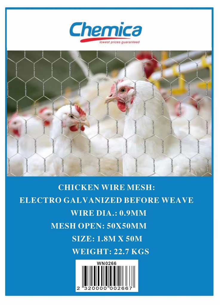 Wire Chicken 1.8m*50*0.9mm*50m