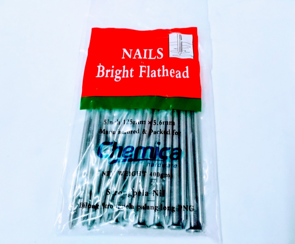 Nail F/Head Bright 5" 400g