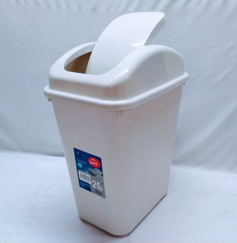 Rubbish Bin Swing Top 25L White