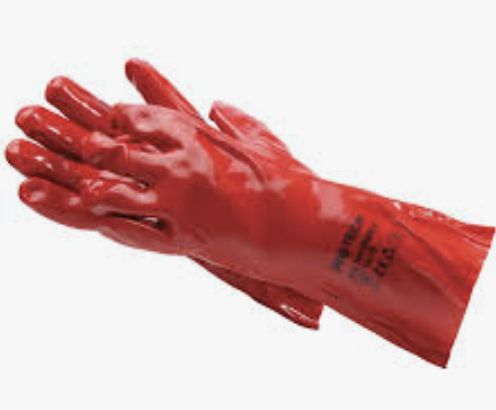 [SW0174] Gloves Chemical Pvc-Red 35cm