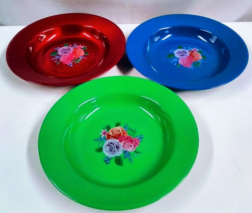 [VI4589] Plate Soup Enamel 24cm Deco