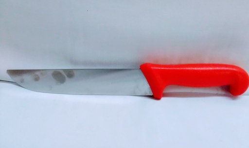[VI4722] Kitchen Knife Slaughtering W/Plst Red Hdl 8"