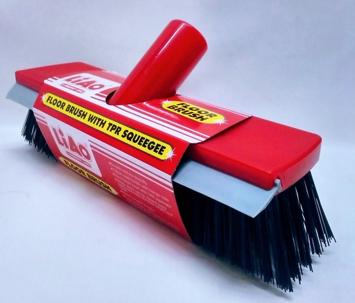 [VI4912] Liao Floor Brush 130cm Steel handle W/TPR Squeegee 25cm brush head  K130034