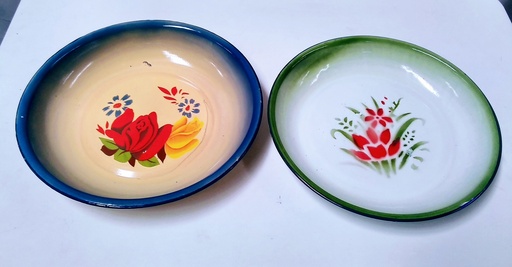 [VI5154] Plate Rice Enamel 26cm Deco