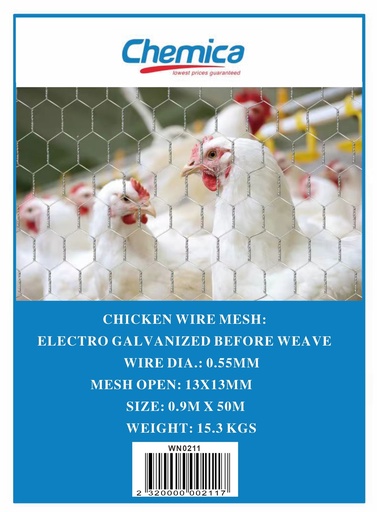 [WN0211] Wire Chicken 0.9m*13*.55mm*50m