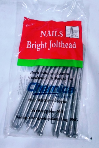 [WN0303] Nail J/Head Bright 6" 400g