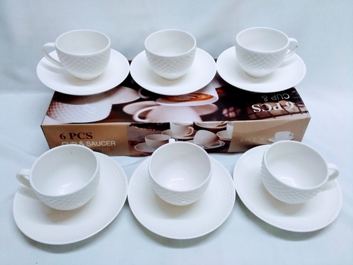 [VI5660] Mug Ceramic Cup&Saucer 6pc/Set