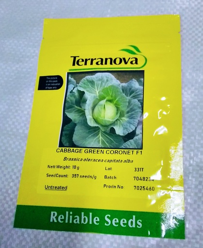 [SD0258] Seed Cabbage Green Coronet F1 10g Terranova