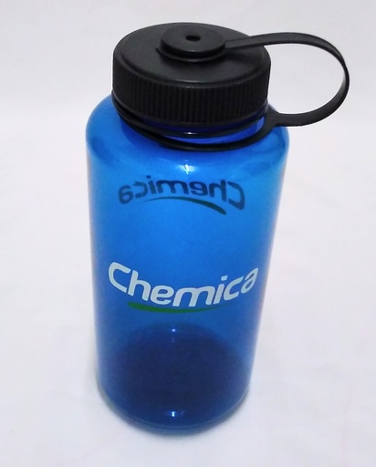 [VI5653] Water Bottle Plastic 1L Screw-on Cap Chemica
