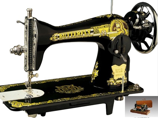 [MA0514] Sewing Machine Butterfly Wooden Case