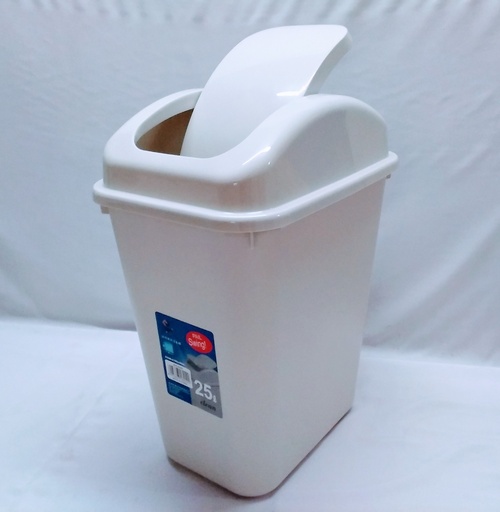 [VI7532] Rubbish Bin Swing Top 25L White