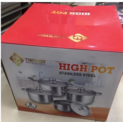 [VI7563] Pot Set S/Steel 'High' 4pcs19179-3