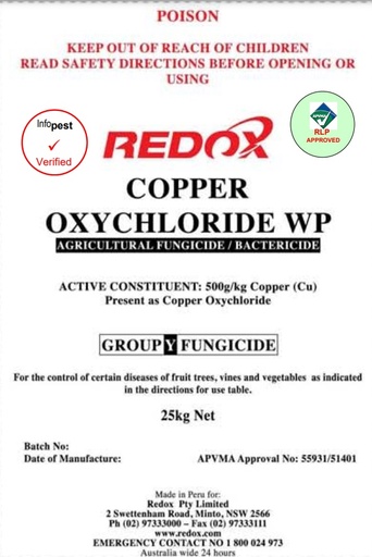 [AC0429] Copper Oxycloride 50% WP 25kgs REDOX