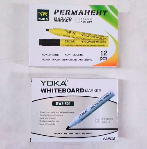 [ST1212] Marker Permanent/Whiteboard YOKA 12pcs/inner box GS-02