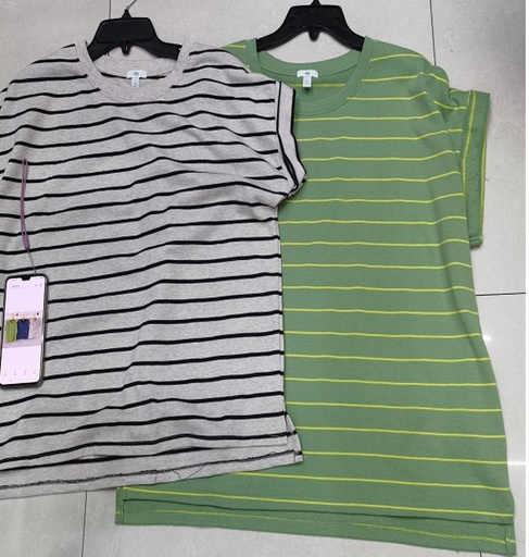 [VI7883] Dress Tunic Stripe Straight Bottom Y2-0540B-4