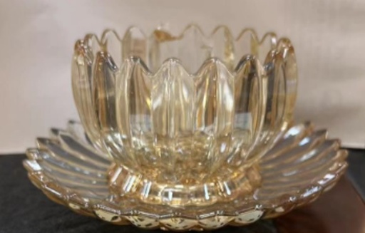 [VI7971] Glass Tea Cup W/Saucer OY-05