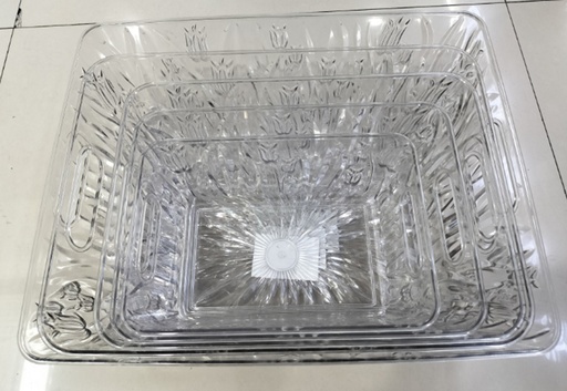 [VI8115] Tray Deep PET Fruit Serving Rect.XL 37cm 563