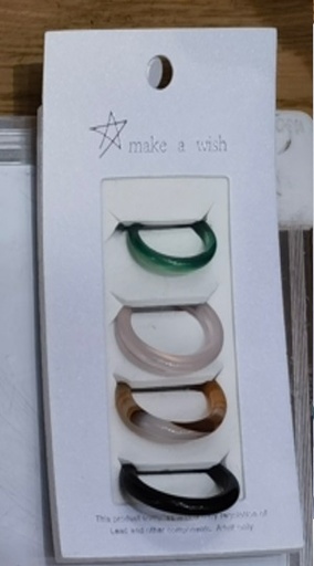 [ST2188] Ring Finger 4pcs/pkt Beaded 4561-6