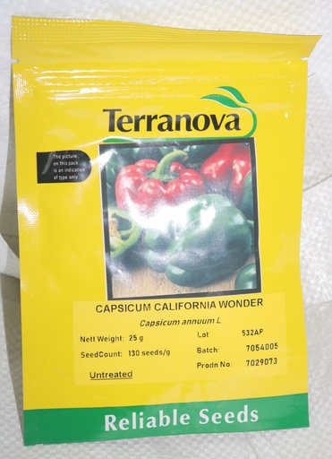 [SD0428] Seed Capsicum Carlifornia Wonder 25G Terranova