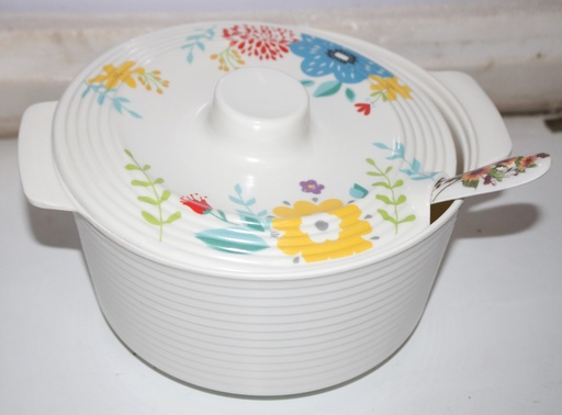 [VI8318] Bowl Melamine W/Cover&Spoon 21Cm