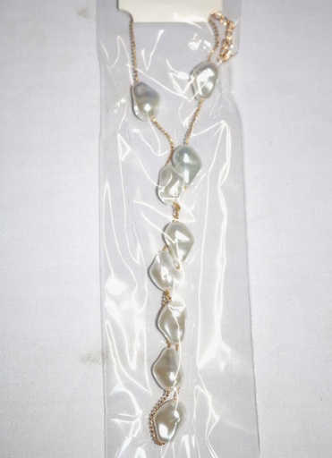 [ST2234] Jewellery Necklace Pearl Gold String