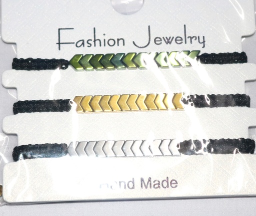 [ST2302] Jewellery Braclet Metallic Metal 3 Set