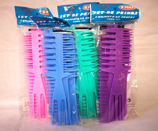 [BC0402] Comb Set 8Pc Plastic #208 27070-4