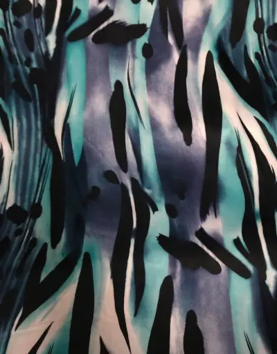 [FC5391-0468] Fabric Printed Polyster Satin 44" D#0468