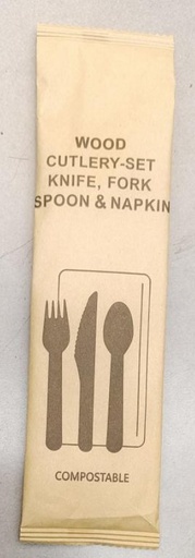 [VI8399N] Disposable Cutlery Set(Spoon+Fork+Knife) Wooden SunnyBamboo NEW